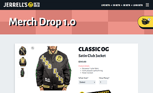 Jerrell's Betr Brgr Website Screen